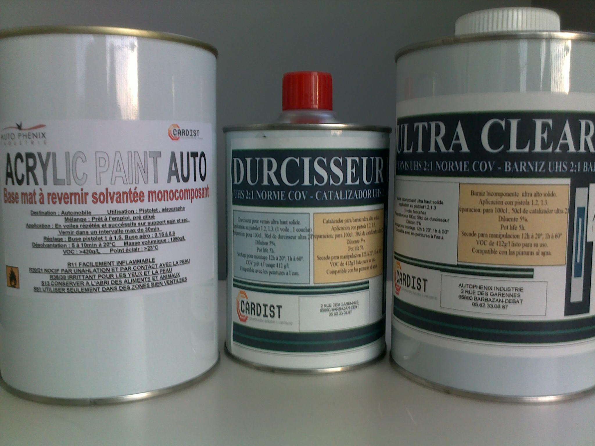 1 l de peinture auto + 1l de vernis ULTRA GLASS+ durcisseur 250 ml