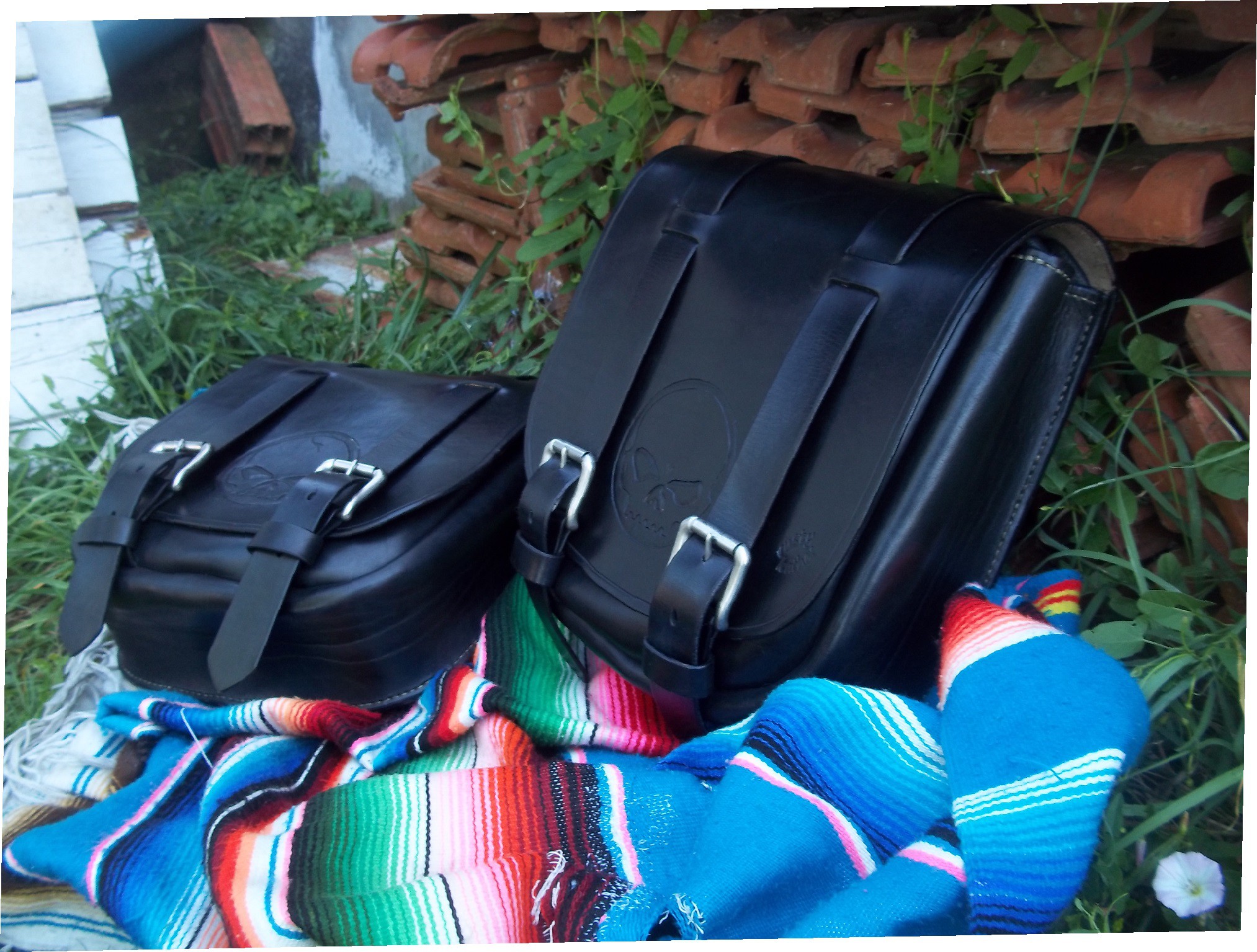 paire sacoches harley style vintage